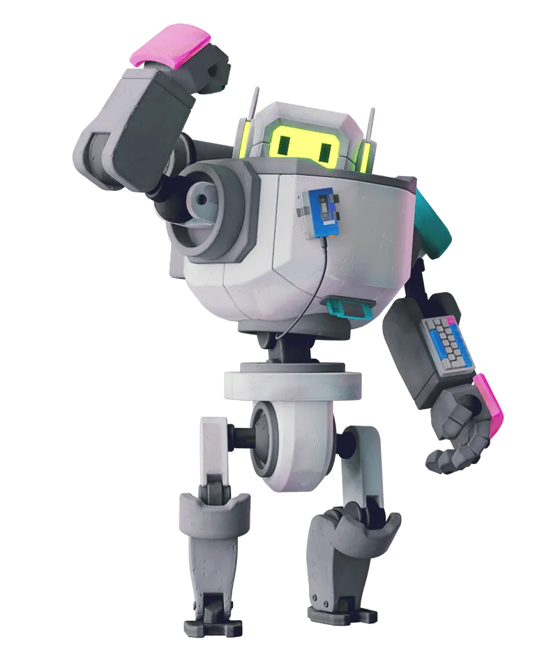 Robot with fist pumping
